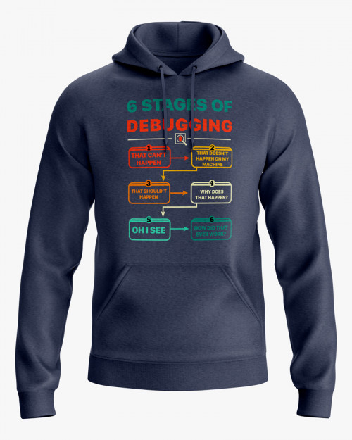 Худі жіночий з принтом 6 stages of debugging Худі жіночий з принтом 6 stages of debugging