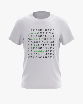 Футболка чоловіча з написом First solve the problem. Then write the code