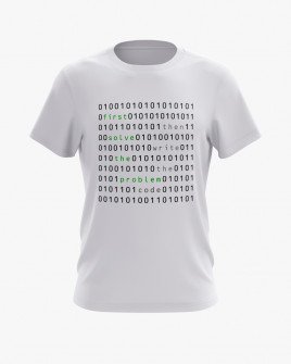 Футболка чоловіча з написом First solve the problem. Then write the code
