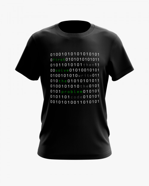 Футболка чоловіча з написом First solve the problem. Then write the code Футболка чоловіча з написом First solve the problem. Then write the code