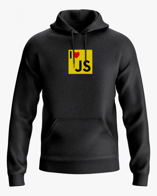 Худі чоловічий з принтом I love JS Худі чоловічий з принтом I love JS