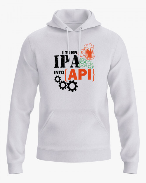 Худі жіночий з принтом I turn IPA into API Худі жіночий з принтом I turn IPA into API