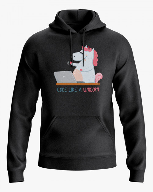 Худі чоловічий з принтом Code like a Unicorn Худі чоловічий з принтом Code like a Unicorn