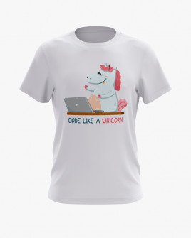 Футболка чоловіча з принтом Code like a Unicorn