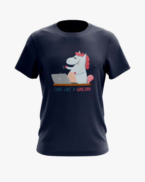 Футболка чоловіча з принтом Code like a Unicorn Футболка чоловіча з принтом Code like a Unicorn