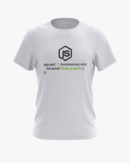 Футболка чоловіча з принтом Node is geek Футболка чоловіча з принтом Node is geek