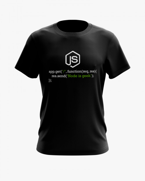 Футболка чоловіча з принтом Node is geek Футболка чоловіча з принтом Node is geek
