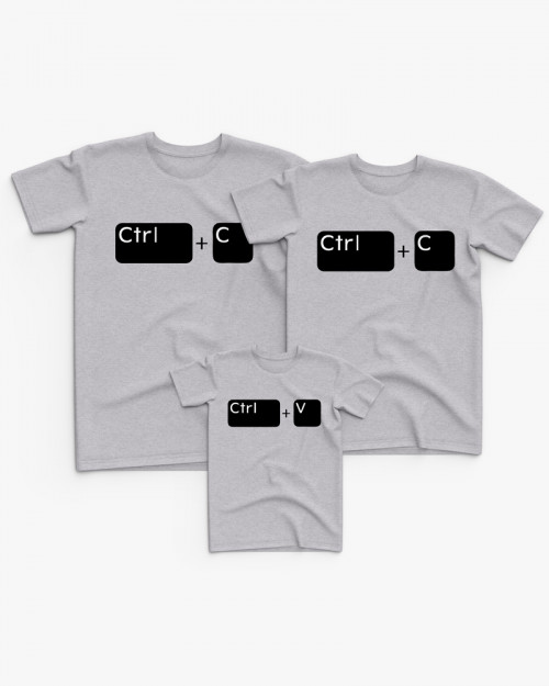 Cімейні футболки (Family Look) з принтом CTRL C і CTRL V Cімейні футболки (Family Look) з принтом CTRL C і CTRL V