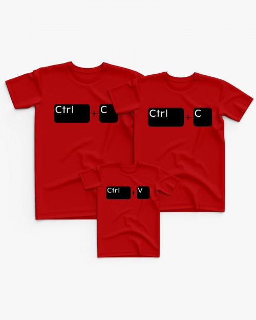 Cімейні футболки (Family Look) з принтом CTRL C і CTRL V Cімейні футболки (Family Look) з принтом CTRL C і CTRL V