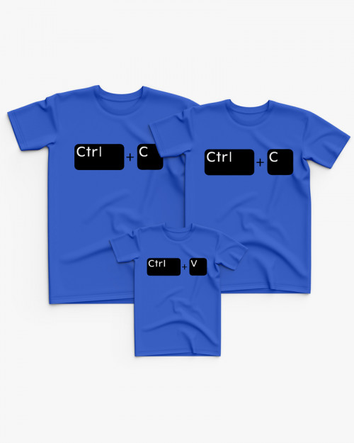 Cімейні футболки (Family Look) з принтом CTRL C і CTRL V Cімейні футболки (Family Look) з принтом CTRL C і CTRL V