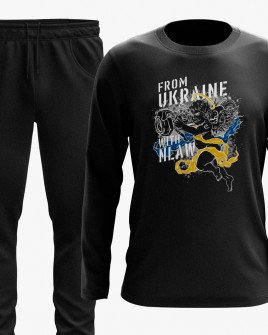 Костюм жіночий (світшот, штани) з принтом From Ukraine with NLAW
