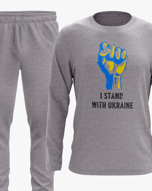 Костюм чоловічий (світшот, штани) з принтом Stand with Ukraine Костюм чоловічий (світшот, штани) з принтом Stand with Ukraine