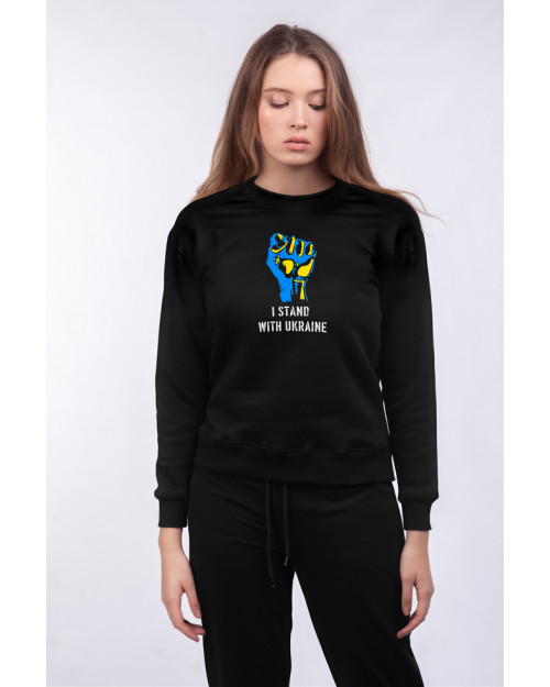 Костюм жіночий (світшот, штани) з принтом Stand with Ukraine Костюм жіночий (світшот, штани) з принтом Stand with Ukraine