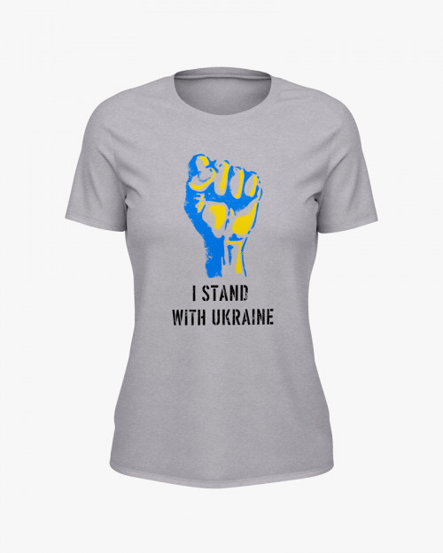 Футболка жіноча з принтом Stand with Ukraine Футболка жіноча з принтом Stand with Ukraine