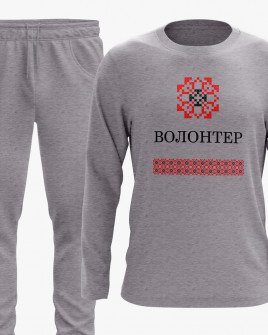 Костюм жіночий (світшот, штани) з принтом Волонтер