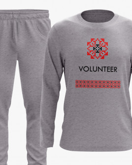 Костюм чоловічий (світшот, штани) з принтом Volunteer