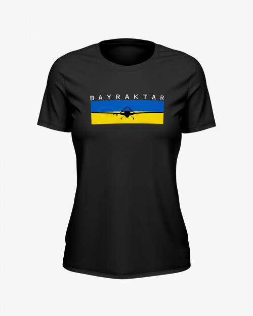 Футболка жіноча з принтом Байрактар V56 Футболка жіноча з принтом Байрактар V56