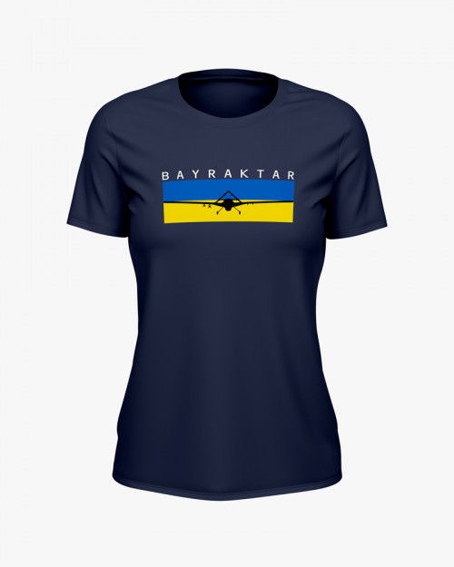 Футболка жіноча з принтом Байрактар V56 Футболка жіноча з принтом Байрактар V56