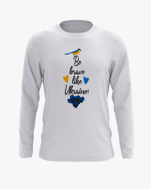 Світшот чоловічий з принтом Be brave like Ukraine Світшот чоловічий з принтом Be brave like Ukraine