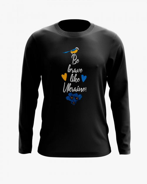 Світшот чоловічий з принтом Be brave like Ukraine Світшот чоловічий з принтом Be brave like Ukraine