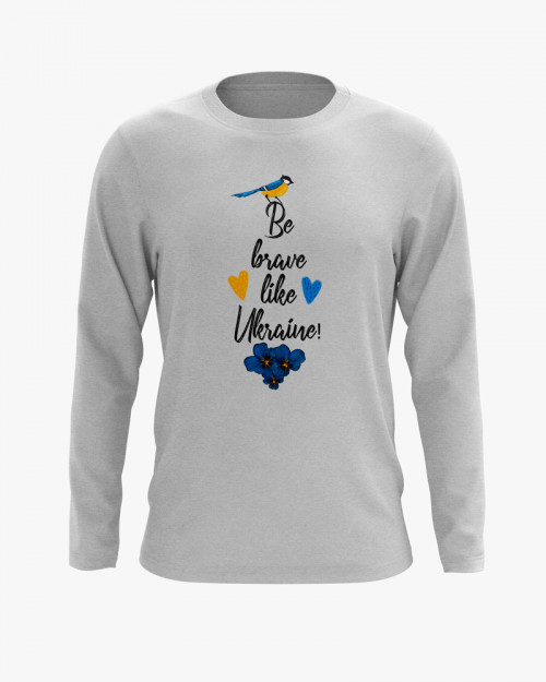 Світшот чоловічий з принтом Be brave like Ukraine Світшот чоловічий з принтом Be brave like Ukraine