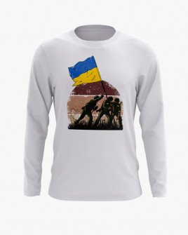 Світшот чоловічий з принтом ЗСУ встановлюють флаг України