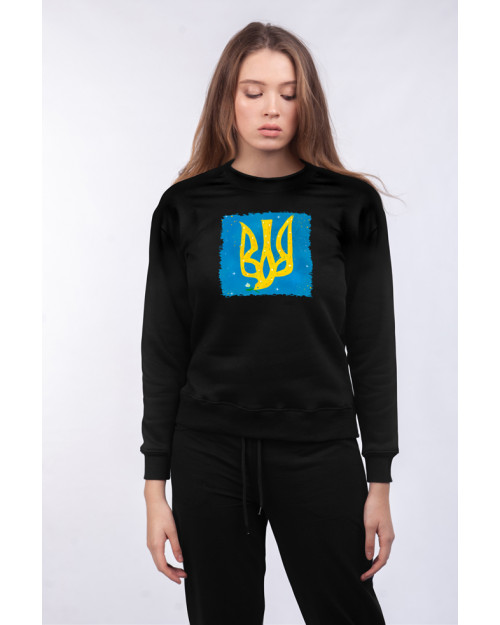 Костюм жіночий (світшот, штани) з принтом Герб України V82 Костюм жіночий (світшот, штани) з принтом Герб України V82