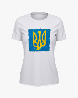 Футболка жіноча з принтом герб України V82