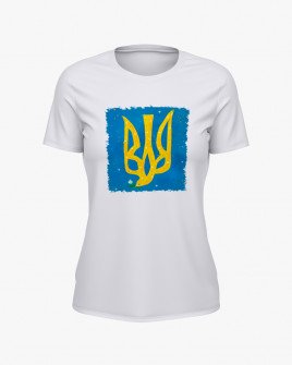 Футболка жіноча з принтом герб України V82