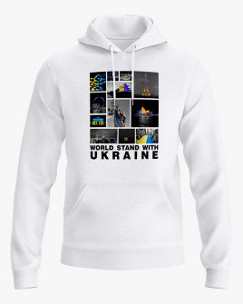 Худі чоловічий з принтом Світ з Україною