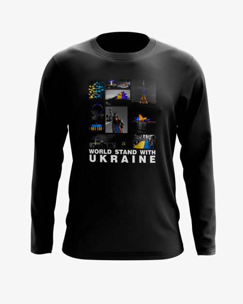 Світшот чоловічий з принтом Світ з Україною Світшот чоловічий з принтом Світ з Україною