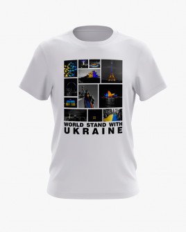 Футболка чоловіча з принтом Світ з Україною