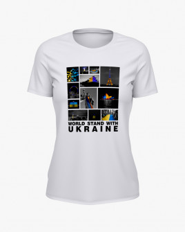 Футболка жіноча з принтом Світ з Україною