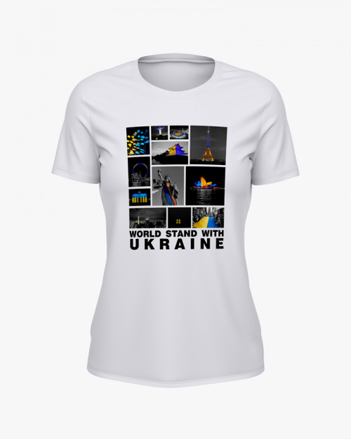 Футболка жіноча з принтом Світ з Україною Футболка жіноча з принтом Світ з Україною