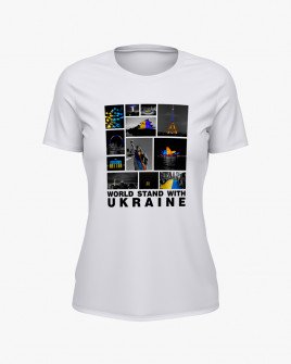 Футболка жіноча з принтом Світ з Україною