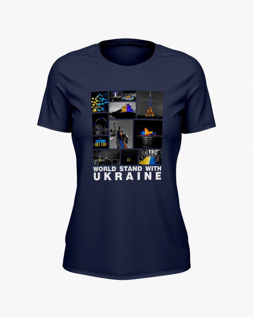 Футболка жіноча з принтом Світ з Україною Футболка жіноча з принтом Світ з Україною