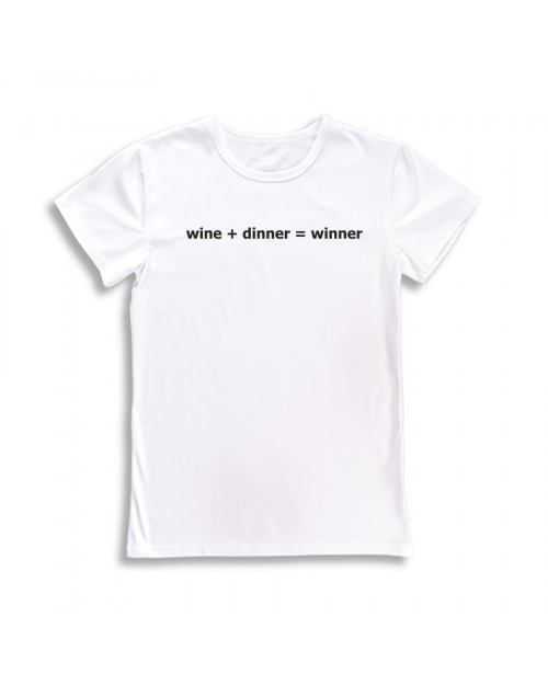 Футболка чоловіча з принтом wine dinner winner Футболка чоловіча з принтом wine dinner winner