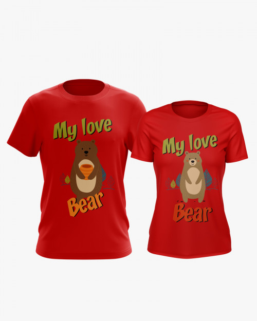 Футболки парні з принтом My lovebear Футболки парні з принтом My lovebear