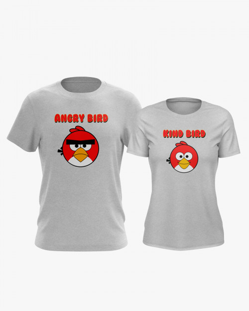 Футболки парні з принтом Angry bird та Kind bird Футболки парні з принтом Angry bird та Kind bird