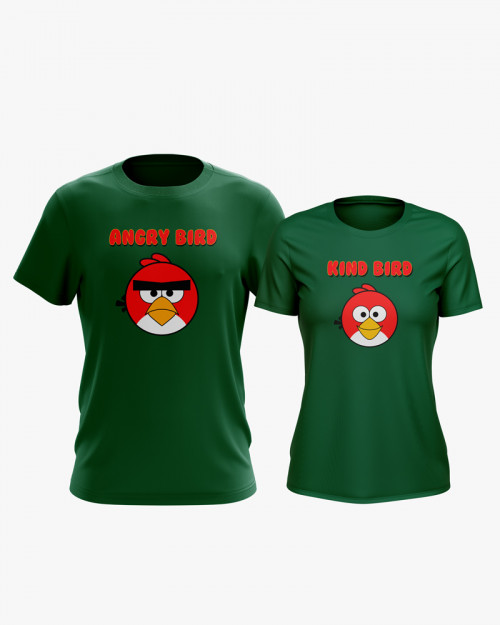 Футболки парні з принтом Angry bird та Kind bird Футболки парні з принтом Angry bird та Kind bird
