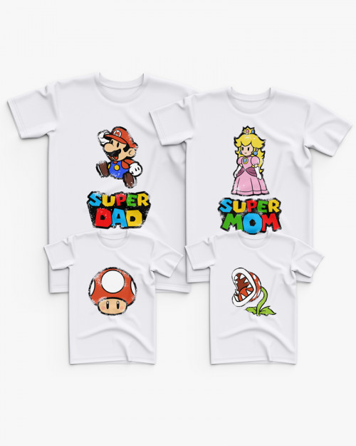 Cімейні футболки (Family Look) з принтом Super Mario V6 Cімейні футболки (Family Look) з принтом Super Mario V6