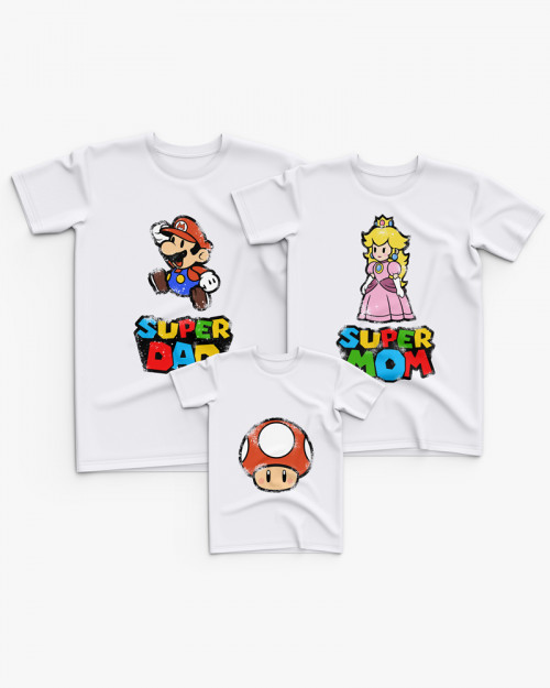 Cімейні футболки (Family Look) з принтом Super Mario V7 Cімейні футболки (Family Look) з принтом Super Mario V7