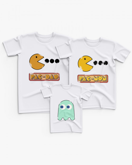 Cімейні футболки (Family Look) з принтом Pac-Man V11 Cімейні футболки (Family Look) з принтом Pac-Man V11