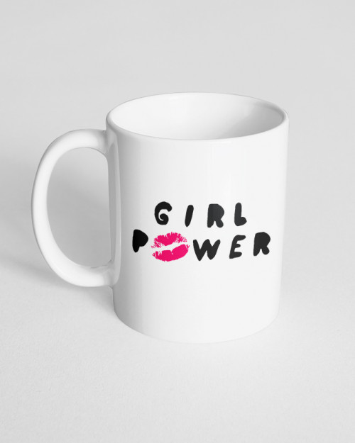 Чашка біла з принтом Girl power Чашка біла з принтом Girl power