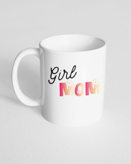 Чашка біла з принтом Girl Mom