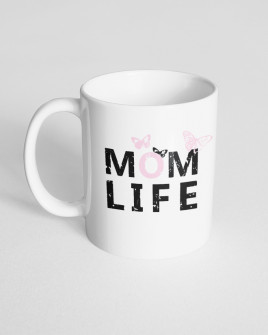 Чашка белая c принтом Mom life