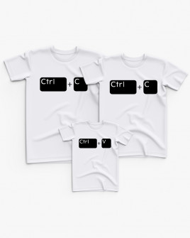 Cімейні футболки (Family Look) з принтом CTRL C і CTRL V
