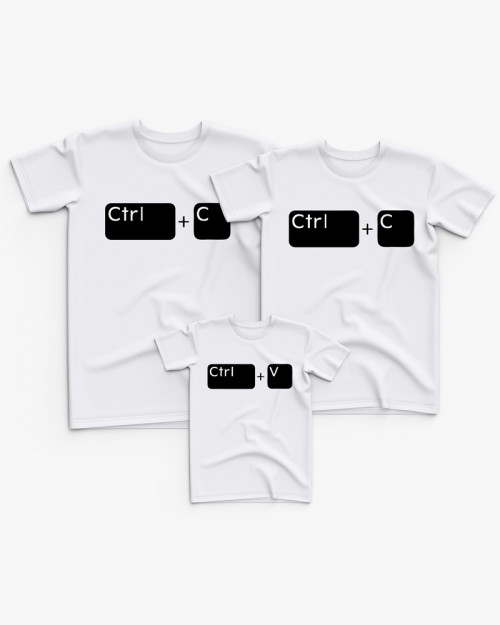 Cімейні футболки (Family Look) з принтом CTRL C і CTRL V Cімейні футболки (Family Look) з принтом CTRL C і CTRL V