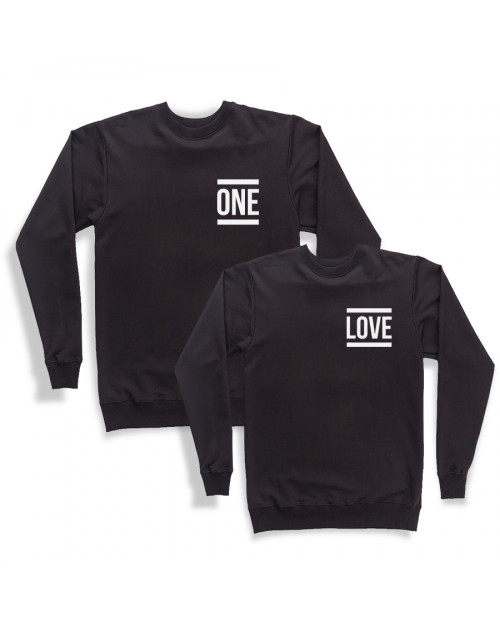 Світшоти парні з написом One Love Світшоти парні з написом One Love