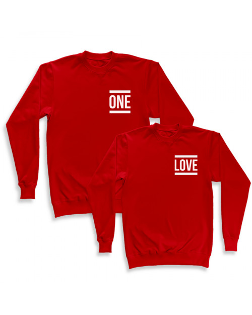 Світшоти парні з написом One Love Світшоти парні з написом One Love